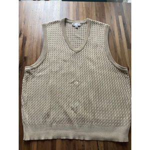 Vintage Oversized Knit Beige Vest